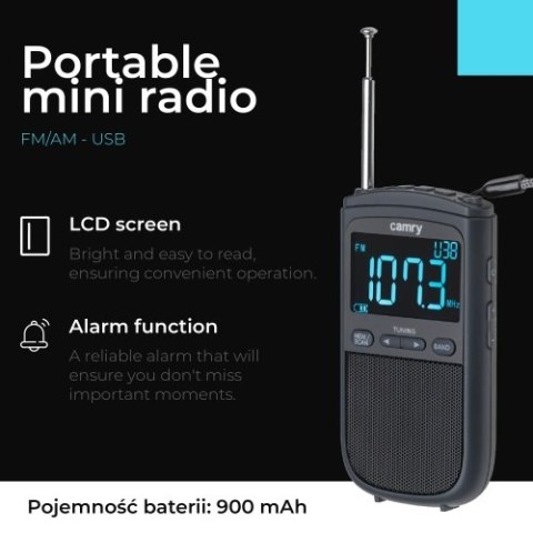 Camry Radio przenośne FM/AM - USB - Mini Radio