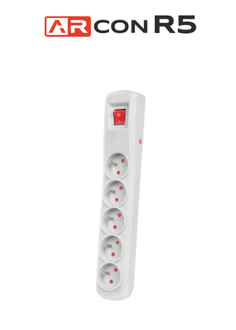 Listwa przeciwprzepięciowa 5 gniazd 3m Szara Arcon R5 firmy Armac Listwa przeciwprzepięciowa 5 gniazd 3m Szara Arcon R5 firmy Armac