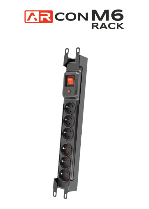 Listwa przeciwprzepięciowa 6 gniazd o długości 1,5m Czarna ARcon M6 RACK firmy Armac Listwa przeciwprzepięciowa 6 gniazd o długości 1,5m Czarna ARcon M6 RACK firmy Armac