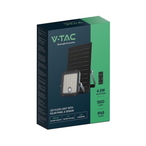 Projektor LED Solarny V-TAC 10W Pilot, AUTO, Timer, Czujnik Ruchu, IP65, CCT VT-411CCT 4000K+6000K 1500lm