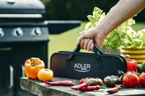 Adler Sztućce do grilla - zestaw - Stal Nierdzewna z Etui