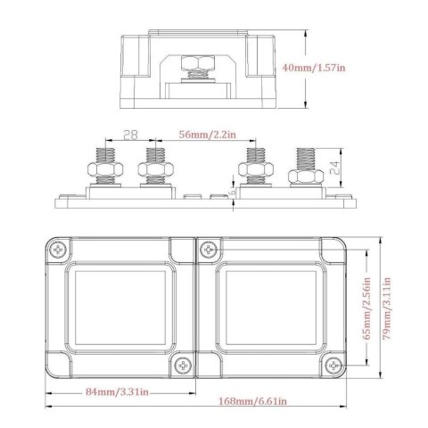 Szyna zbiorcza Bus Bar do łączenia magazynów energii 4xM10, 400A 48V 400A V-TAC VT-AOA1533-400ABR