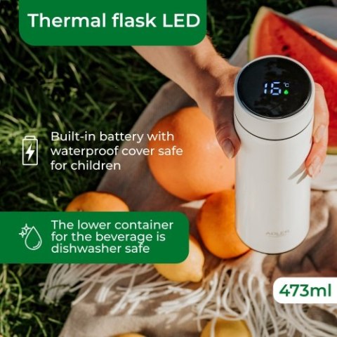 Adler Termos LED 473ml biały