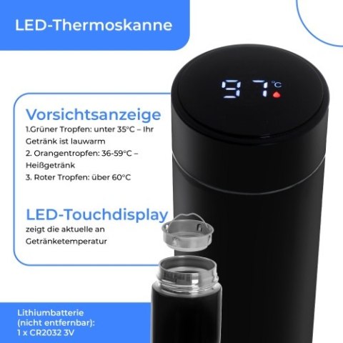 Adler Termos LED 473ml czarny