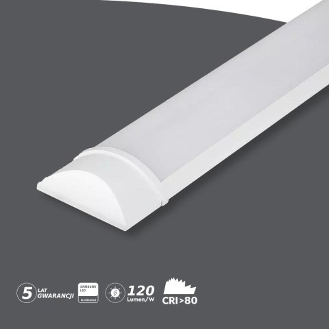 Oprawa V-TAC 40W LED Liniowa Natynkowa SAMSUNG CHIP 120cm 120Lm/W VT-8-40 4000K 4800lm 5 Lat Gwarancji