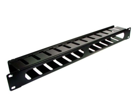 Organizator kabli 1U 12 uchwytów metal czarny Organizator kabli 1U 12 uchwytów metal czarny