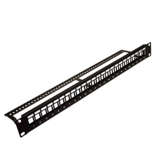 Patch panel 24-port 1U 19" pusty do Keystone z org