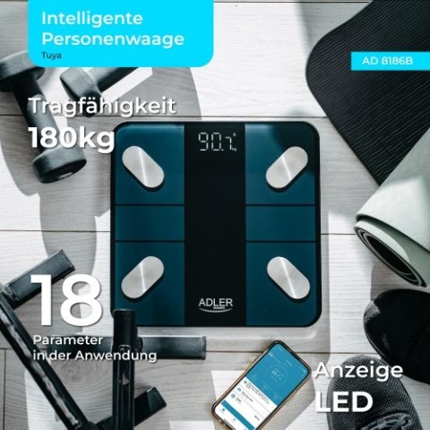 Adler Waga łazienkowa analityczna - Smart - aplikacja Tuya