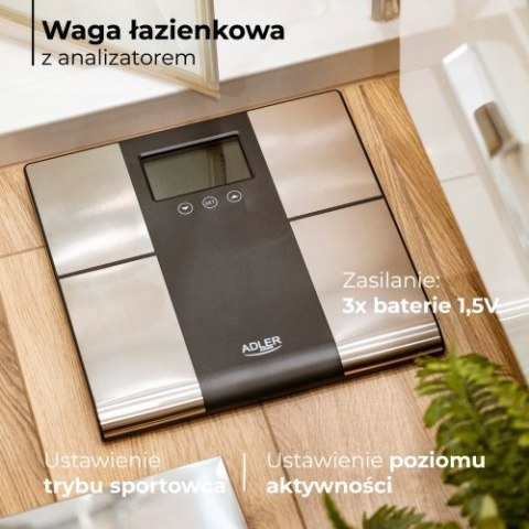 Adler Waga łazienkowa z analizatorem - 225KG