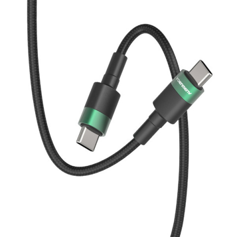 Kabel Typ-C - Typ-C 3.6A 100W 2m czarny Denmen D62 Kabel Typ-C - Typ-C 3.6A 100W 2m czarny Denmen D62