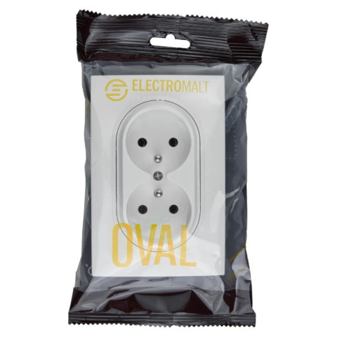 OVAL Gniazdo 2 białe ramka plastikowa Electromalt OVAL Gniazdo 2 białe ramka plastikowa Electromalt