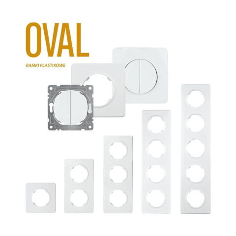 Oval Ramka potrójna plastikowa biała Oval Ramka potrójna plastikowa biała