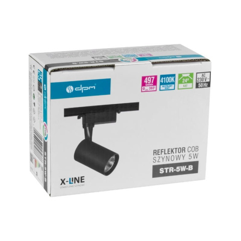 Reflektor szynowy 5W 497lm 4100 K czarny X-LINE