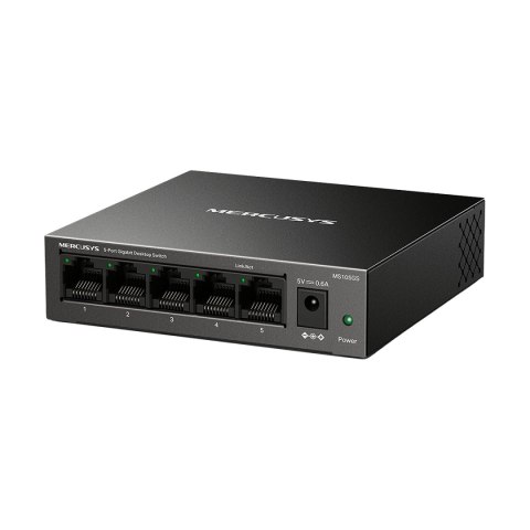 SWITCH MS105GS, 5 portów RJ45 10/100/1000 Mbps / MERCUSYS SWITCH MS105GS, 5 portów RJ45 10/100/1000 Mbps / MERCUSYS
