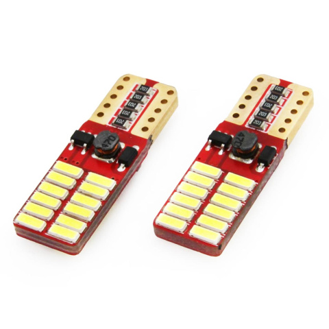 Żarówki LED CANBUS 24SMD 4014 T10e W5W 12V Amio Żarówki LED CANBUS 24SMD 4014 T10e W5W 12V Amio