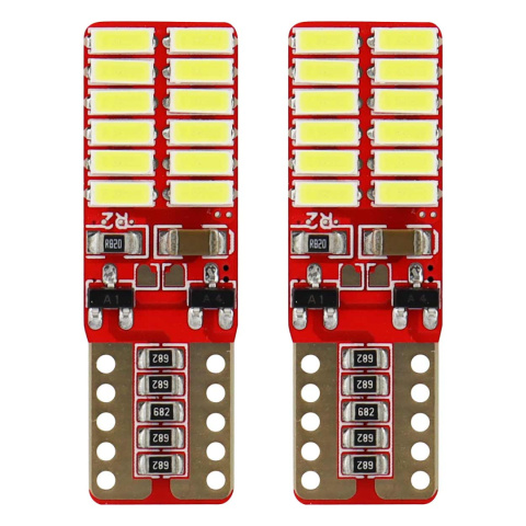 Żarówki LED CANBUS 24SMD 4014 T10e W5W 12V Amio Żarówki LED CANBUS 24SMD 4014 T10e W5W 12V Amio