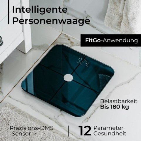 Adler Waga łazienkowa analityczna - Smart - aplikacja FitGo