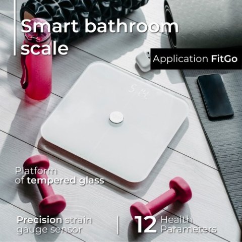 Adler Waga łazienkowa analityczna - Smart - aplikacja FitGo Adler Waga łazienkowa analityczna - Smart - aplikacja FitGo