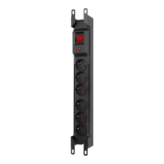 Listwa przeciwprzepięciowa 6 gniazd o długości 3m Czarna ARcon M6 RACK firmy Armac