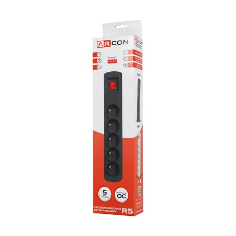 Listwa zasilająca R5 5g 1.5m czarna ARcon Listwa zasilająca R5 5g 1.5m czarna ARcon