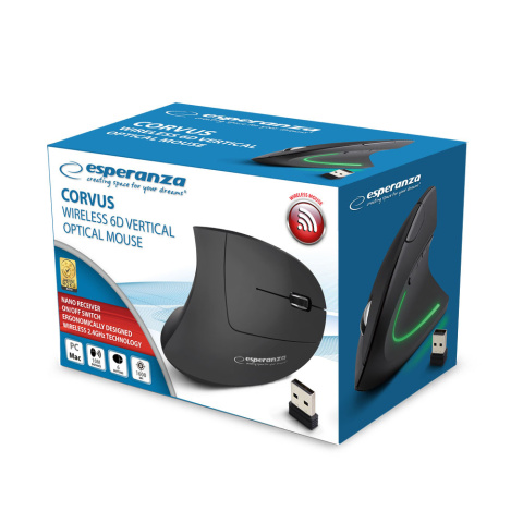 Mysz werykalna optyczna bezprzewodowa USB 2.4GHZ Esperanza CORVUS Mysz werykalna optyczna bezprzewodowa USB 2.4GHZ Esperanza CORVUS
