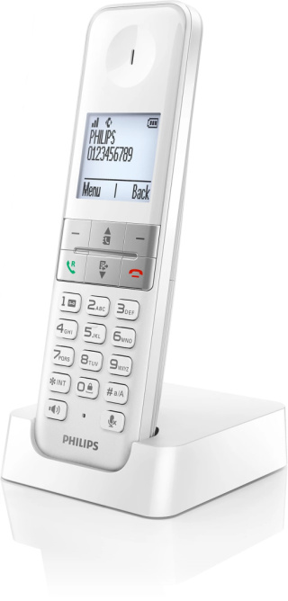 Telefon bezprzewodowy 4.6cm LCD głośnomówiący CLIP Philips D4701W/53