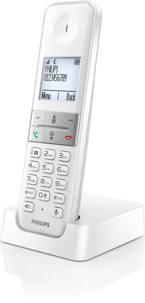 Telefon bezprzewodowy 4.6cm LCD głośnomówiący CLIP Philips D4701W/53 Telefon bezprzewodowy 4.6cm LCD głośnomówiący CLIP Philips D4701W/53