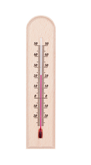 Termometr pokojowy ze wzorkiem drewniany jasny (-20°C do +50°C)