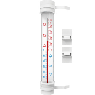 Termometr zewnętrzny biały (-50°C do +50°C) 27cm