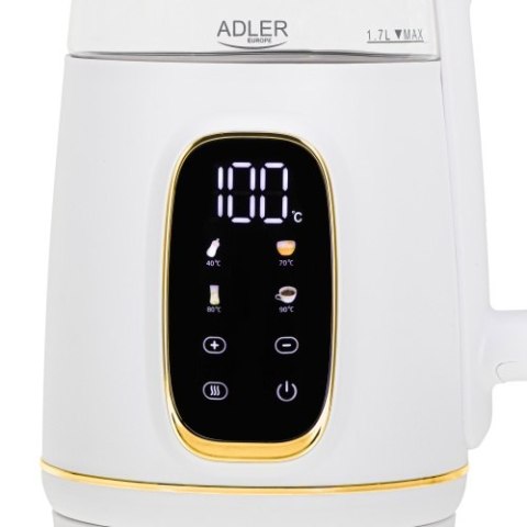 Adler Czajnik elektryczny szklany regulacją temperatury 1,7L | LED | 40-100°C |