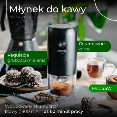Camry Młynek do kawy bezprzewodowy - USB Camry Młynek do kawy bezprzewodowy - USB