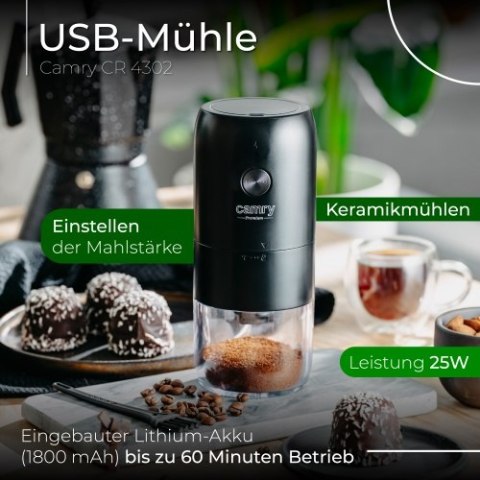 Camry Młynek do kawy bezprzewodowy - USB Camry Młynek do kawy bezprzewodowy - USB