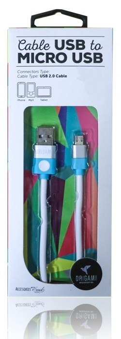 Kabel USB - microUSB 2.0 ORIGAMI 2m Biały Kabel USB - microUSB 2.0 ORIGAMI 2m Biały