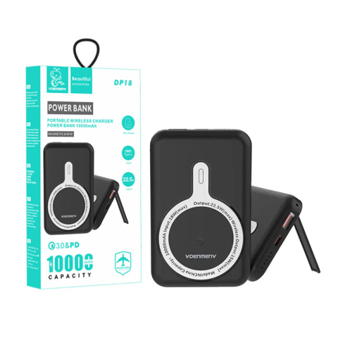 Power bank 10000mAh szybkie ładowanie bezprzewodowe 2xUSB Denmen DP18 Power bank 10000mAh szybkie ładowanie bezprzewodowe 2xUSB Denmen DP18