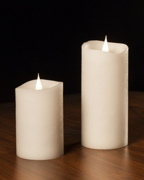 Świeca woskowa LED mała rustic white Świeca woskowa LED mała rustic white