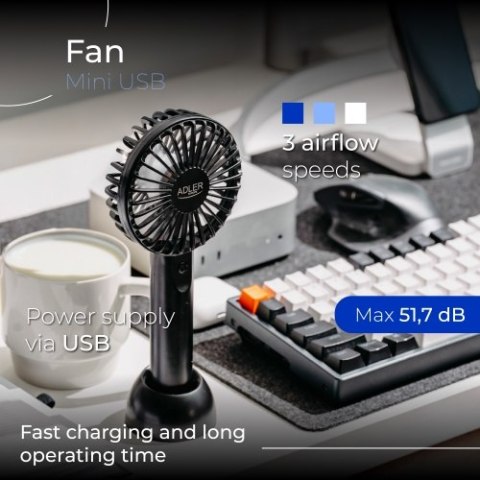 Adler Wentylator przenośny na USB | Mini wentylator Adler Wentylator przenośny na USB | Mini wentylator