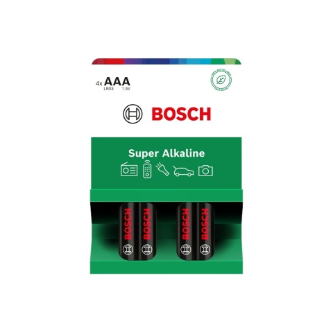 Baterie AAA 1.5V Super Alkaliczne 4 szt Bosch Super Alkaline LR03