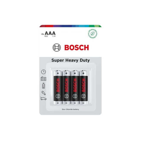 Baterie AAA 1.5V Super Heavy Duty 4 szt blister Bosch R03