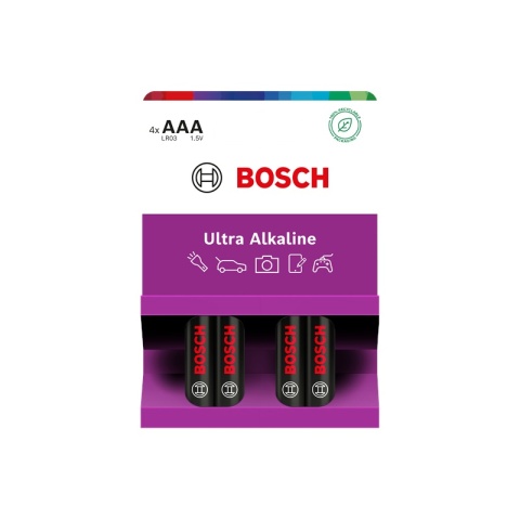 Baterie AAA 1.5V Ultra Alkaliczne 4 szt Bosch Ultra Alkaline LR03 Baterie AAA 1.5V Ultra Alkaliczne 4 szt Bosch Ultra Alkaline LR03