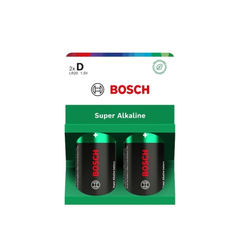 Baterie D 1.5V Super Alkaliczne 2 szt Bosch Super Alkaline LR20 Baterie D 1.5V Super Alkaliczne 2 szt Bosch Super Alkaline LR20