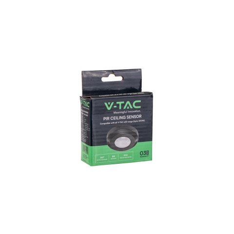 Czujnik Ruchu 360st Sufitowy fi76 Czarny V-TAC VT-8091 Czujnik Ruchu 360st Sufitowy fi76 Czarny V-TAC VT-8091