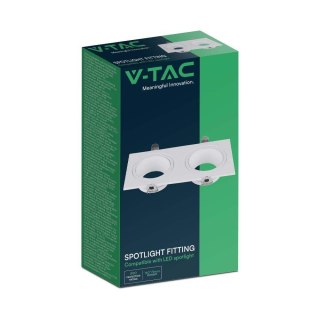 Oprawa Oczko V-TAC 2xGU10 Prostokąt Białe VT-439