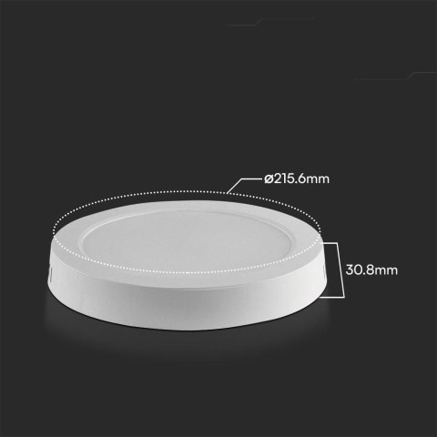 Panel Natynkowy V-TAC 18W LED SAMSUNG CHIP Okrągły 215x30mm VT-60018RD-S 6500K 1980lm