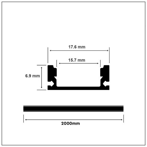 Profil Aluminiowy V-TAC 2mb Anodowany, Klosz Mleczny, Cienkościenny VT-8113 Profil Aluminiowy V-TAC 2mb Anodowany, Klosz Mleczny, Cienkościenny VT-8113