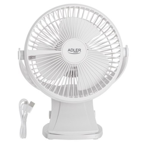 Adler Wentylator biurkowy z klipsem |Akumulatorowy| 15,5 cm | 360° obrót| USB-C | Adler Wentylator biurkowy z klipsem |Akumulatorowy| 15,5 cm | 360° obrót| USB-C |