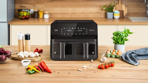 Frytkownica beztłuszczowa TEESA AIR FRYER DUAL POT XXL 8L 2700W Frytkownica beztłuszczowa TEESA AIR FRYER DUAL POT XXL 8L 2700W