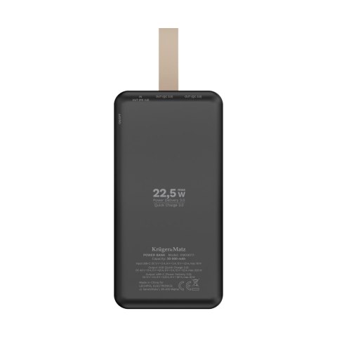 PowerBank Kruger&Matz 30000 mAh Li-ion z funkcją QC oraz PD PowerBank Kruger&Matz 30000 mAh Li-ion z funkcją QC oraz PD