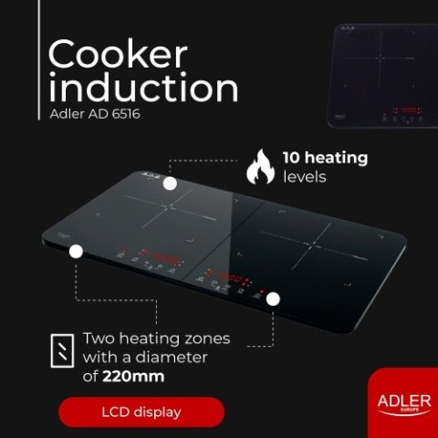 Adler Kuchenka Indukcyjna - dwupalnikowa