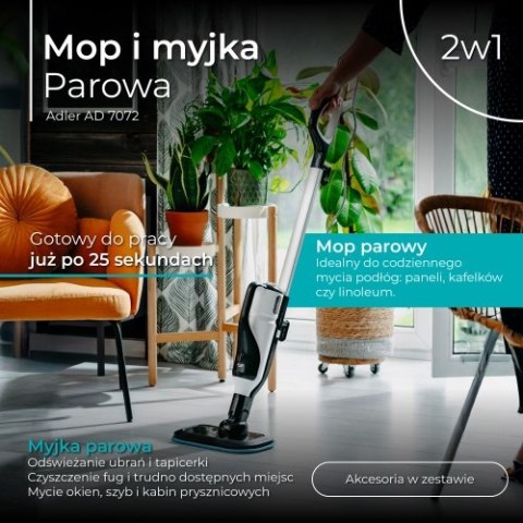 Adler Mop i myjka Parowa 2w1 - Zestaw Akcesoriów