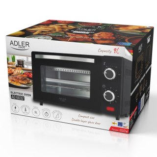 Adler Piekarnik elektryczny 9L | Regulacja temperatury | Minutnik |